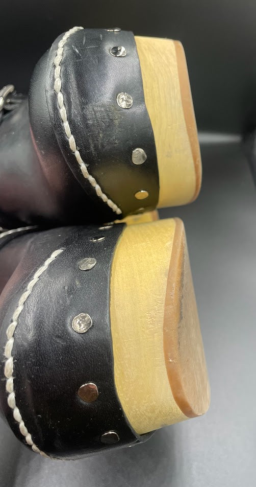Prada Buckle Studded Clogs Size 6