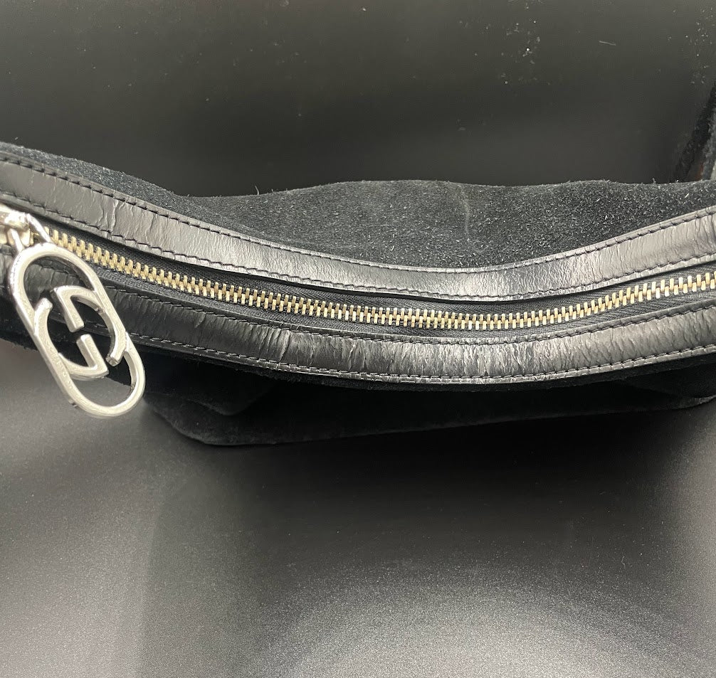 Gucci Suede and Leather Hobo Bag